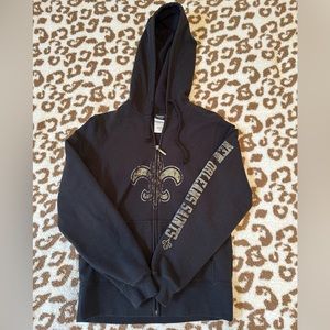 New Orleans Saints NFL full zip hoodie sweatshirt with pockets. Size Adult Small